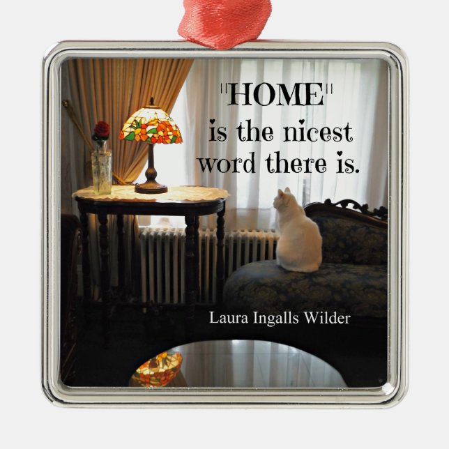 Ornement En Métal Citation sur Home, par Laura Ingalls Wilder (Devant)