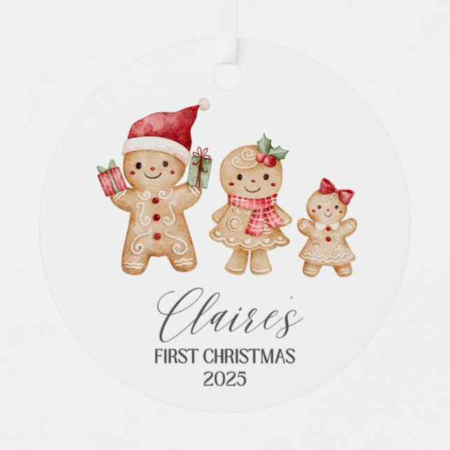 Ornement En Métal Claire Personalized Baby's First Christmas (Recto)