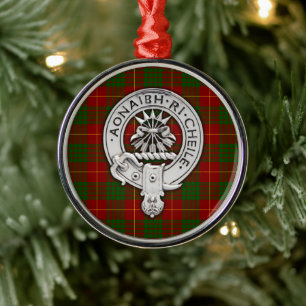 Ornement En Métal Clan Cameron Crest & Tartan