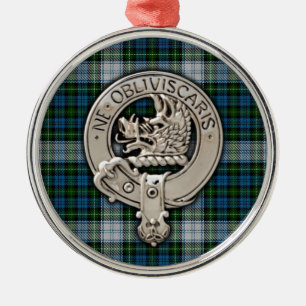 Ornement En Métal Clan Campbell Crest & Dress Tartan
