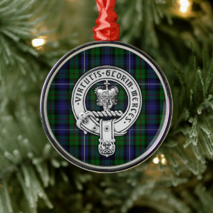 Ornement En Métal Clan Donnachaidh (Robertson) Crest /Hunting Tartan