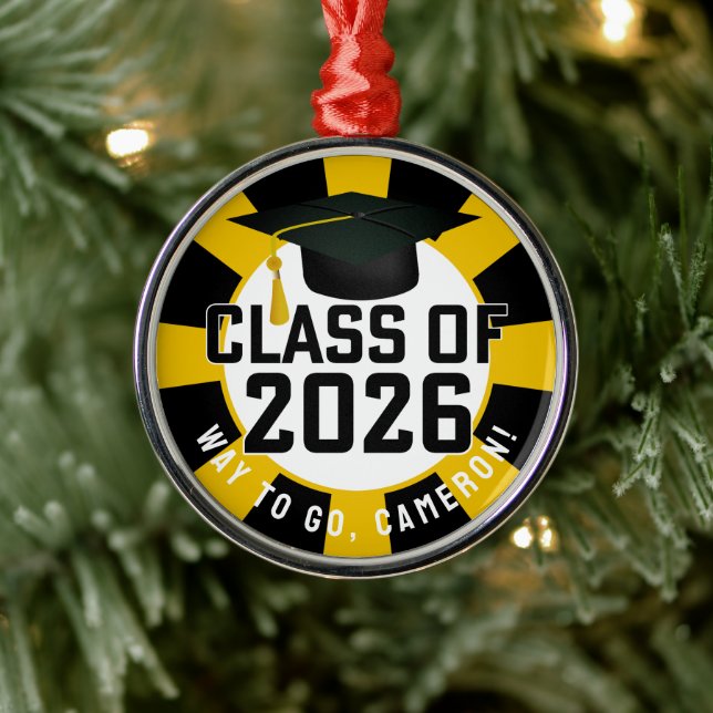 Ornement En Métal Classe Letterman de 2026 Graduation (Arbre)
