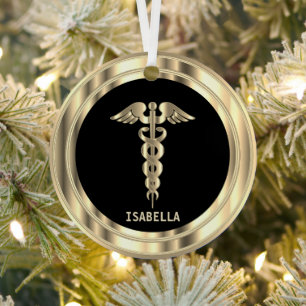 Ornement En Métal Classy Medical 👨‍⚕️ - Black and Gold 