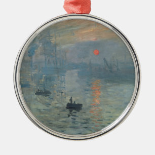 Ornement En Métal Claude Monet Impression Sunrise Soleil Levant