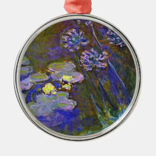 Ornement En Métal Claude Monet Water Lilies and Agapanthus