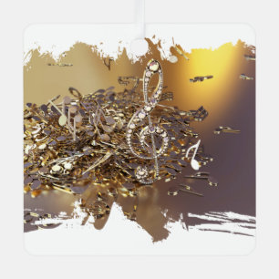 Ornement En Métal Clé musicale et notes de chute