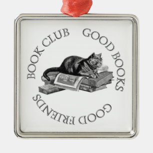 Ornement En Métal Club de lecture - bons livres - bons amis avec le