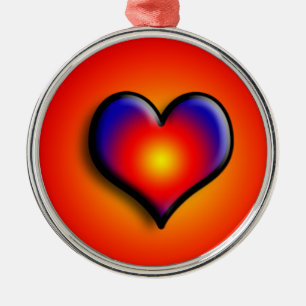 ORNEMENT EN MÉTAL COEUR COLORÉE