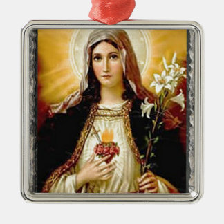 ORNEMENT EN MÉTAL COEUR SACRÉ DE MARY 10 PRODUITS PERSONNALISABLES