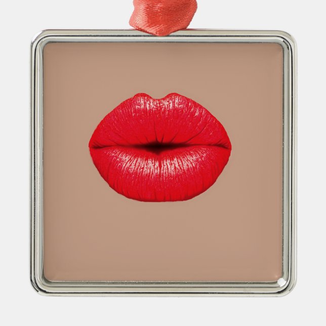 Ornement En Métal Coffee Lips baiser pop art (Devant)