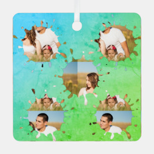 Ornement En Métal Collage photo en cercle personnalisé simple et élé