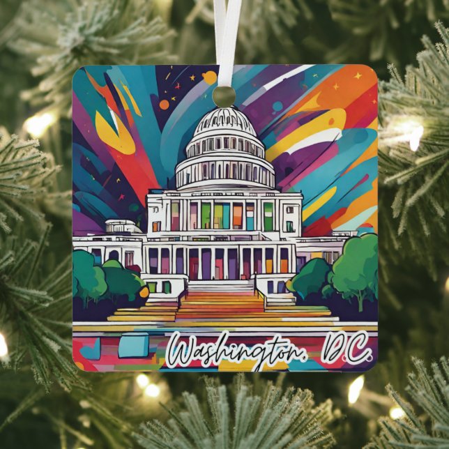Ornement En Métal Collection Christmas Ornament Washington DC (Insitu)