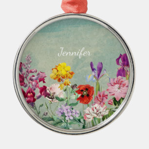 Ornement En Métal Coloré vintage floraison belle fleurs sauvages