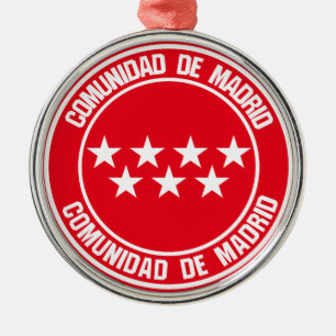 Ornement En Métal Comunidad de Madrid Round Emblem