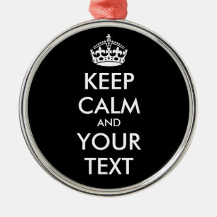Ornement En Métal CONSERVEZ CALME et VOTRE TEXTE - Modifier l'arrièr