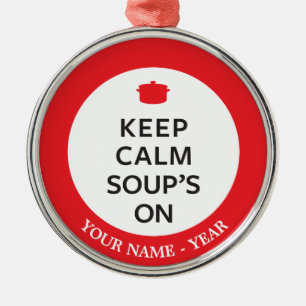 Ornement En Métal Conservez la soupe calme dessus