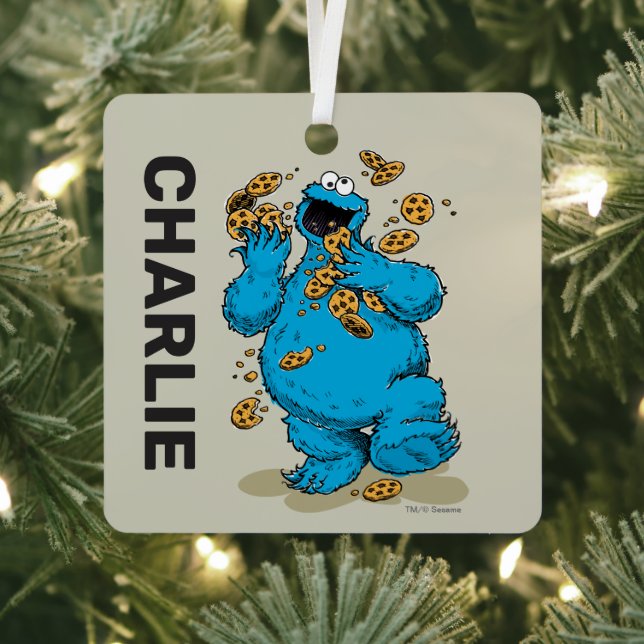 Ornement En Métal Cookies personnalisés : Le monstre de cookie en fo (Insitu)