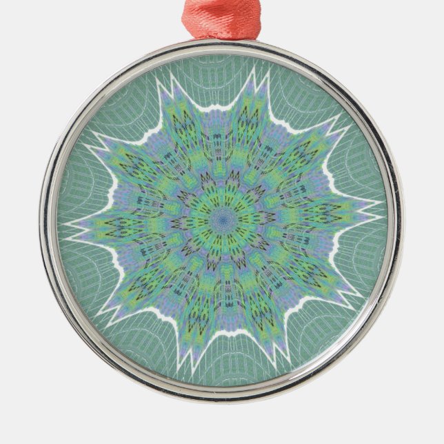 Ornement En Métal Cool vert motif floral (Devant)