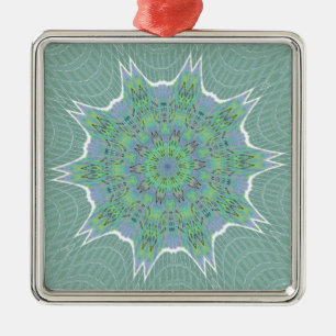 Ornement En Métal Cool vert motif floral