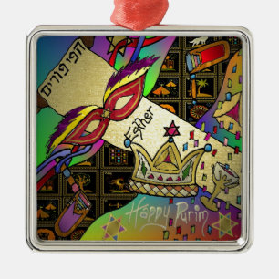 Ornement En Métal Copie d'art de célébration de Judaica Purim Esther