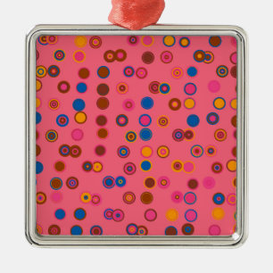 Ornement En Métal Coral rose bubblegum cercle géométrique motif