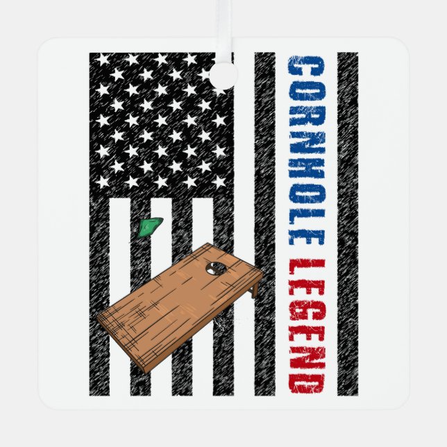 Ornement En Métal Cornhole Legend USA (Recto)