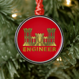 Ornement En Métal CORPS D'INGÉNIEURS Noël