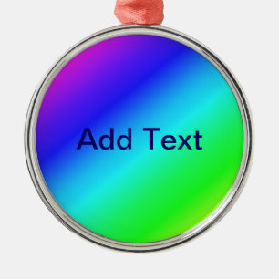 Ornement En Métal Couleur Arc-en-ciel Vert bleu violet Mélange diago