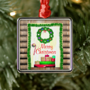 Ornement En Métal Country Joyeux Noël Porte