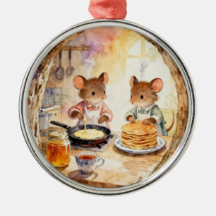 Ornement En Métal Couple de souris de Noël