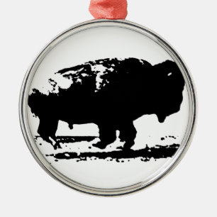Ornement En Métal Courir Buffalo Bison Pop Art