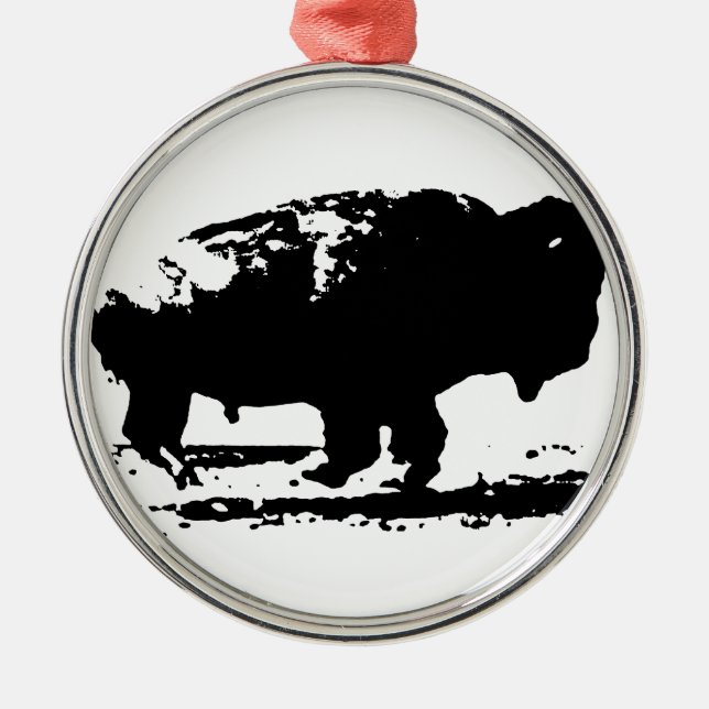 Ornement En Métal Courir Buffalo Bison Pop Art (Devant)