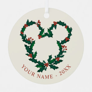 Ornement En Métal Couronne de Noël de Mickey Mouse