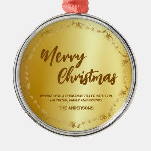Ornement En Métal Couronne élégante en or Santa traîneau cerf joyeux