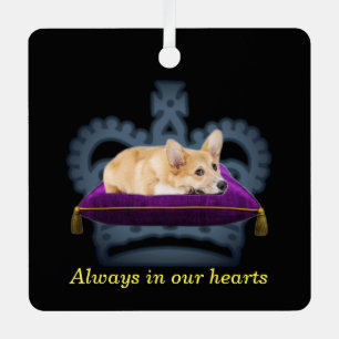 Ornement En Métal Coussin de corgi reine personnalisable couronne