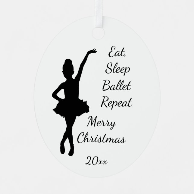 Ornement En Métal Coutume Noël Dé Manger Dormir Ballet Répéter (Recto)