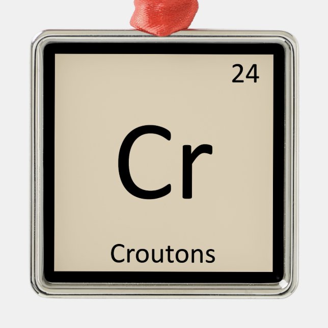 Ornement En Métal Cr - Croutons Chimie Symbole de table périodique (Devant)