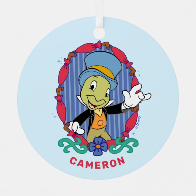 Ornement En Métal Cricket Disney Pinocchio Jiminy (Recto)