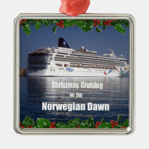 Ornement En Métal Croisière de Noël à l'aube norvégienne