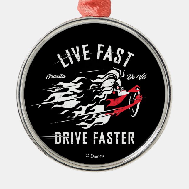Ornement En Métal Cruella De Vil | Live Fast Drive Plus rapide (Devant)
