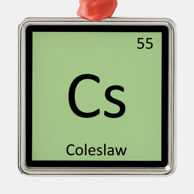 Ornement En Métal Cs - Coleslaw Chimie Symbole de table périodique (Devant)