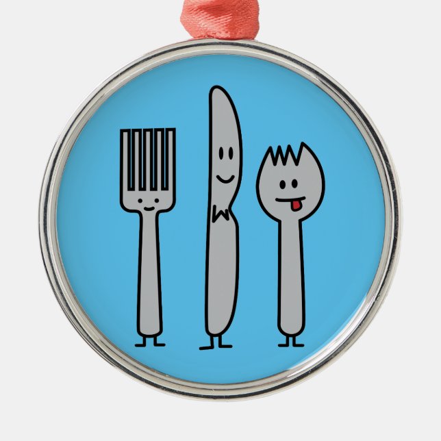 Ornement En Métal Cuillère mignonne de Spork de couteau de (Devant)