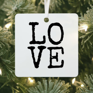 Ornement En Métal Custom family photo metal ornament made with LOVE
