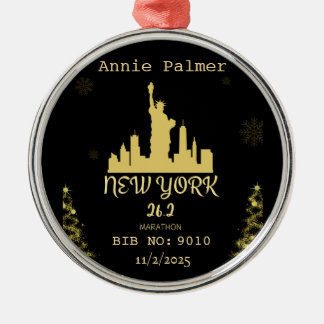 Ornement En Métal Custom New York Marathon Finisher Gift