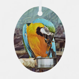 ORNEMENT EN MÉTAL CUTE MACAW