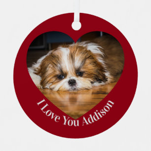 Ornement En Métal Cute shih tzu love Saint Valentin