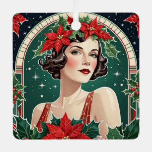 Ornement En Métal Dame élégante Art déco Arbre de Noël Personnalisé