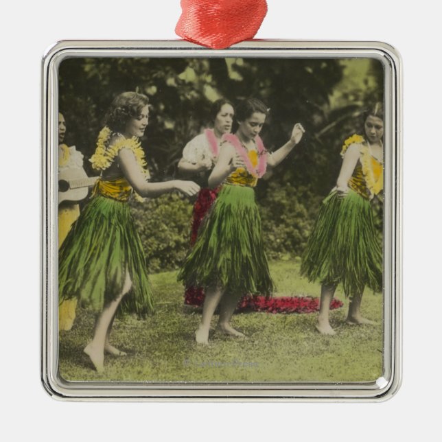 Ornement En Métal Danseurs de HawaiiHula dans ColorHawaii (Devant)