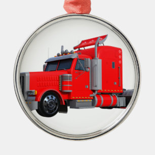 Ornement En Métal De rouge remorque de Tracter semi