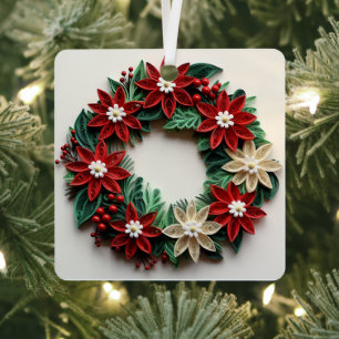 Ornement En Métal Décor de Noël de la couronne